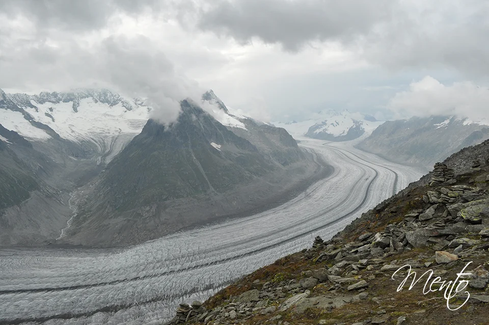 Mitad derecha de las vistas sobre el Aletsch